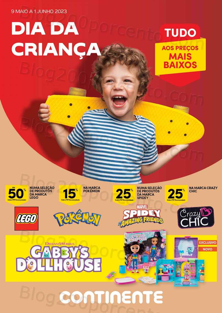 Antevisão Folheto CONTINENTE Especial Dia da Criança Promoções de 9 maio a 1 junho
