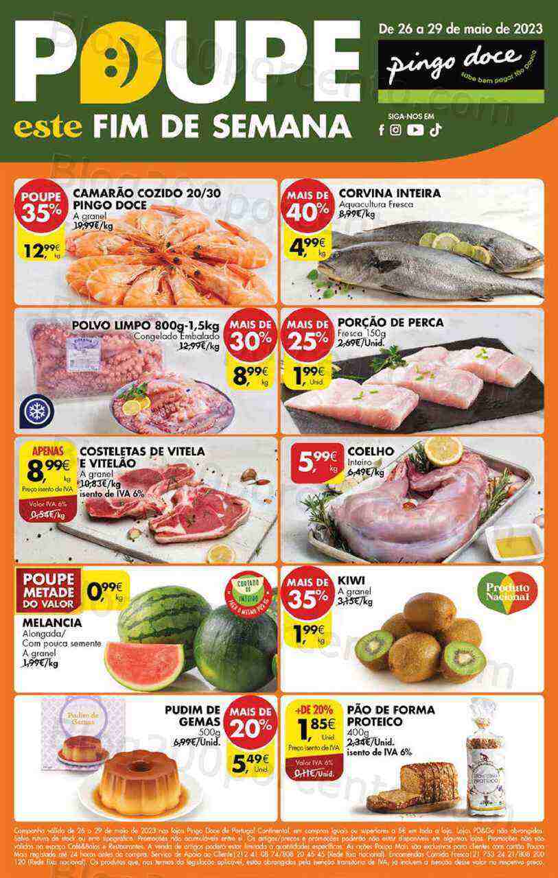 Antevisão Folheto PINGO DOCE Promoções Fim de Semana - 26 a 29 maio