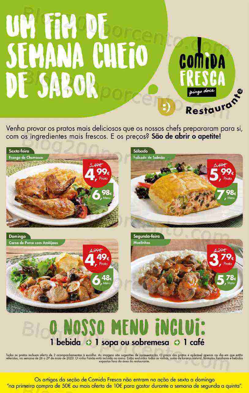 Antevisão Folheto PINGO DOCE Promoções Fim de Semana - 26 a 29 maio