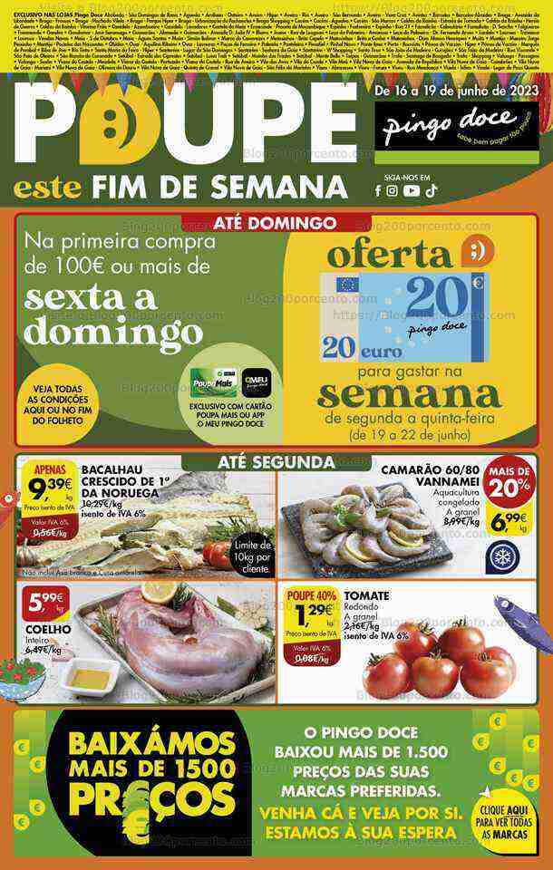 Antevisão Folheto PINGO DOCE Norte Promoções Fim de Semana - 16 a 19 junho