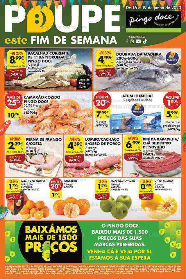 Antevisão Folheto PINGO DOCE Madeira Promoções Fim de Semana - 16 a 19 junho