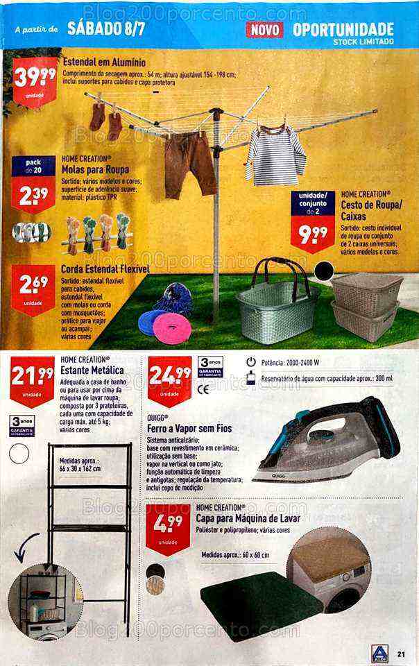 Antevisão Folheto ALDI Bazar Promoções de 5 a 11 julho