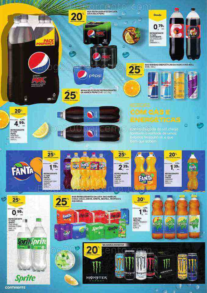Antevisão Folheto CONTINENTE Bebidas e Gelados Promoções de 20 junho a 2 julho
