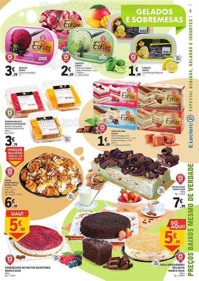Antevisão Folheto E-LECLERC Especial Gelados e Bebidas Promoções de 27 junho a 9 julho