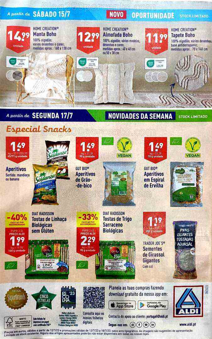 Antevisão Folheto ALDI Bazar Promoções a partir de 15 julho