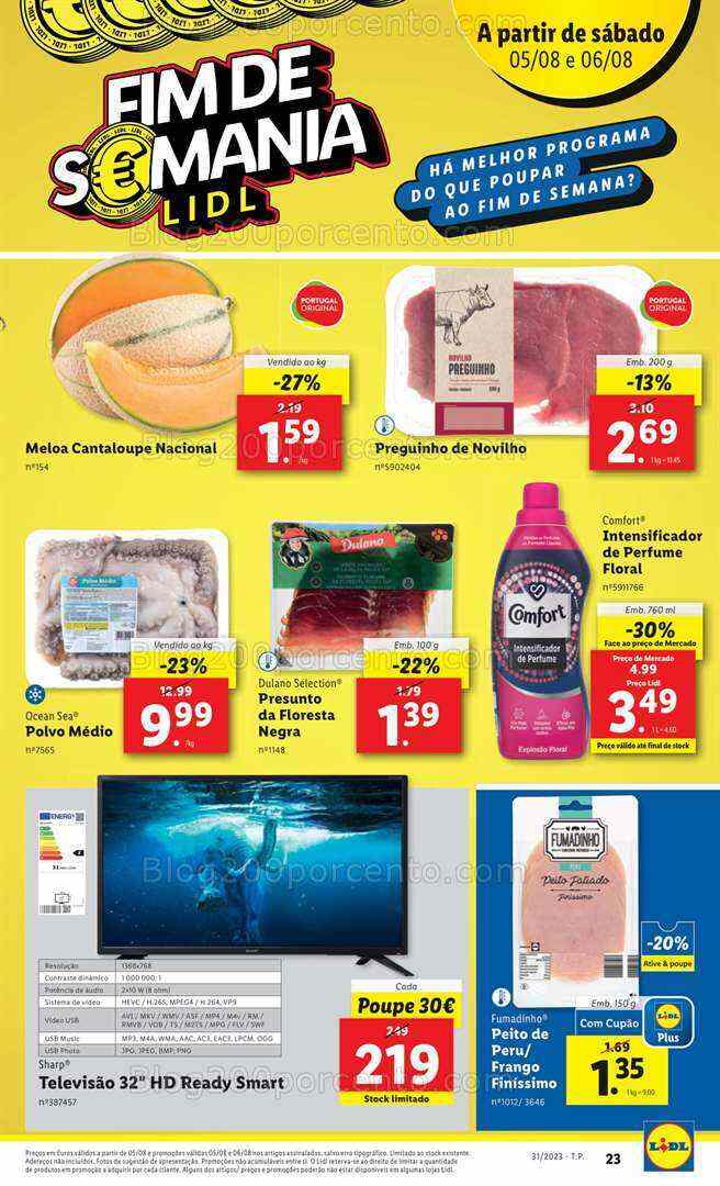 Antevisão Folheto LIDL Promoções Fim de Semana - 5 e 6 agosto