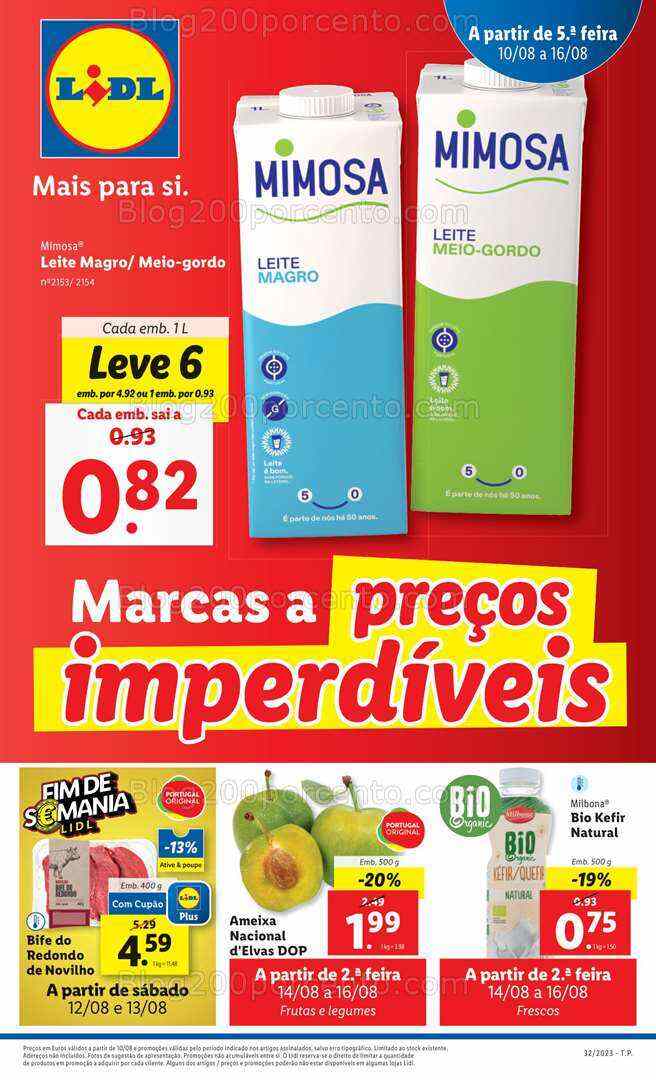 Antevisão Folheto LIDL Promoções de 10 a 16 agosto