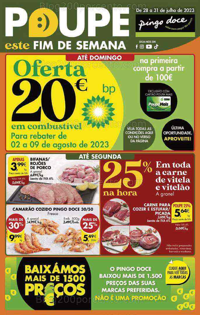 Antevisão Folheto PINGO DOCE Promoções Fim de Semana - 28 a 31 julho