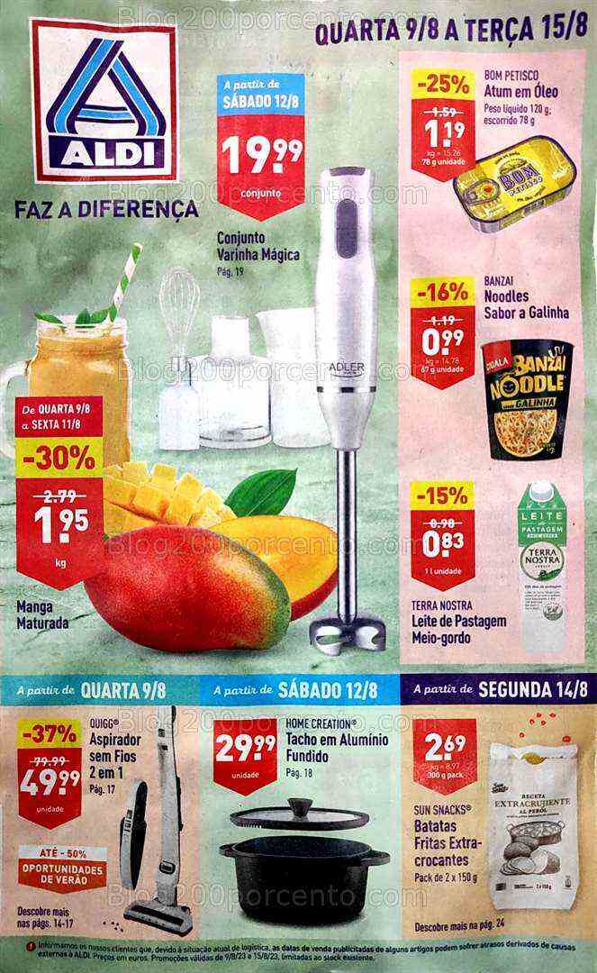 Antevisão Folheto ALDI Promoções de 9 a 15 agosto