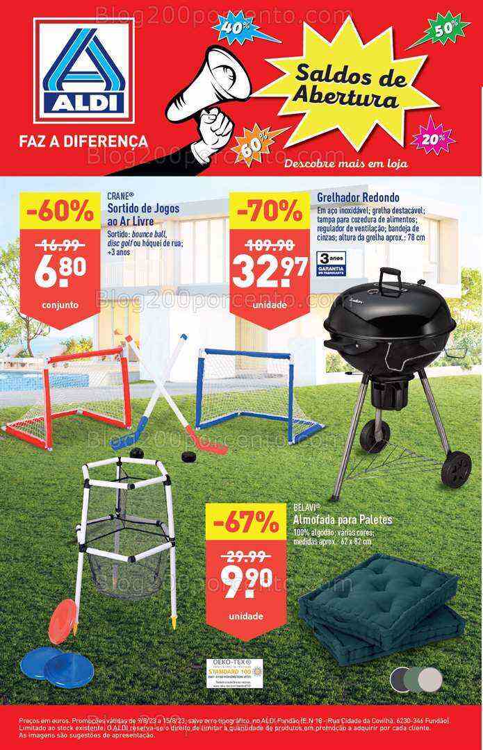 Antevisão Folheto ALDI Saldos de Abertura Promoções de 9 a 15 agosto