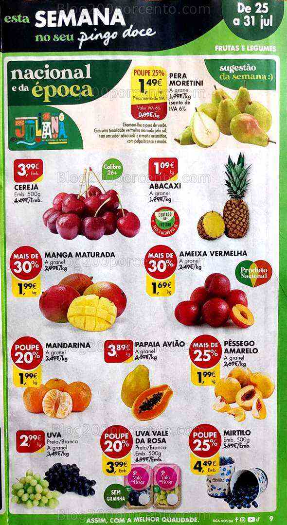 Antevisão Folheto PINGO DOCE Promoções de 25 a 31 julho
