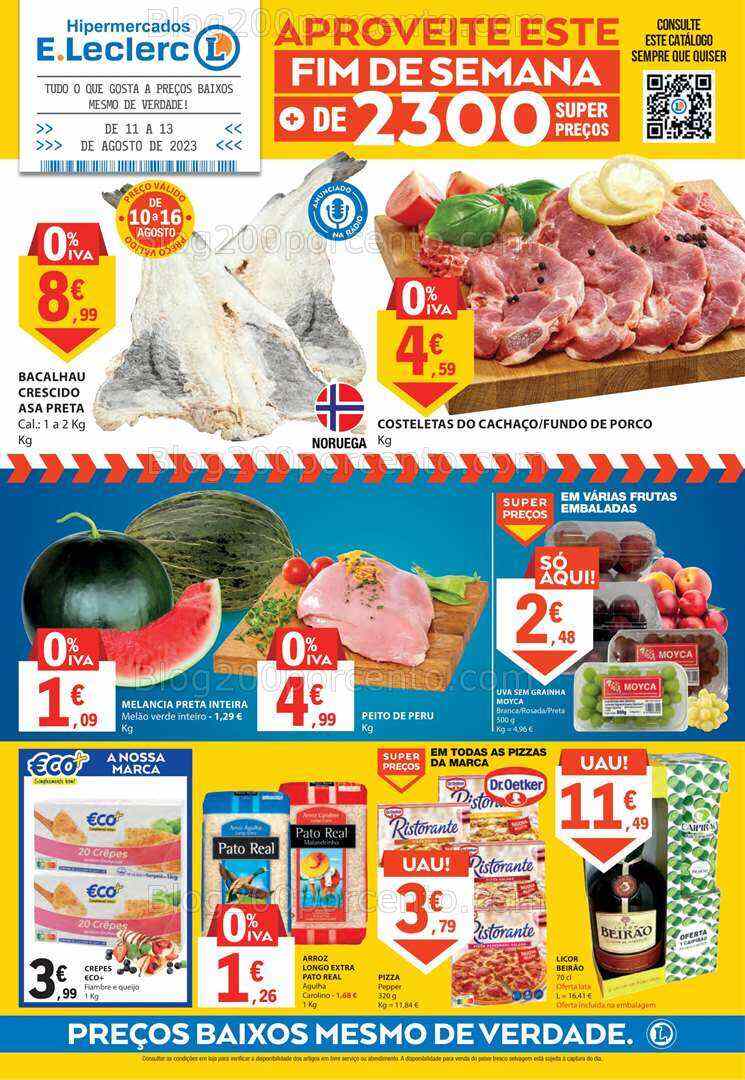 Antevisão Folheto E-LECLERC Promoções de 11 a 13 agosto