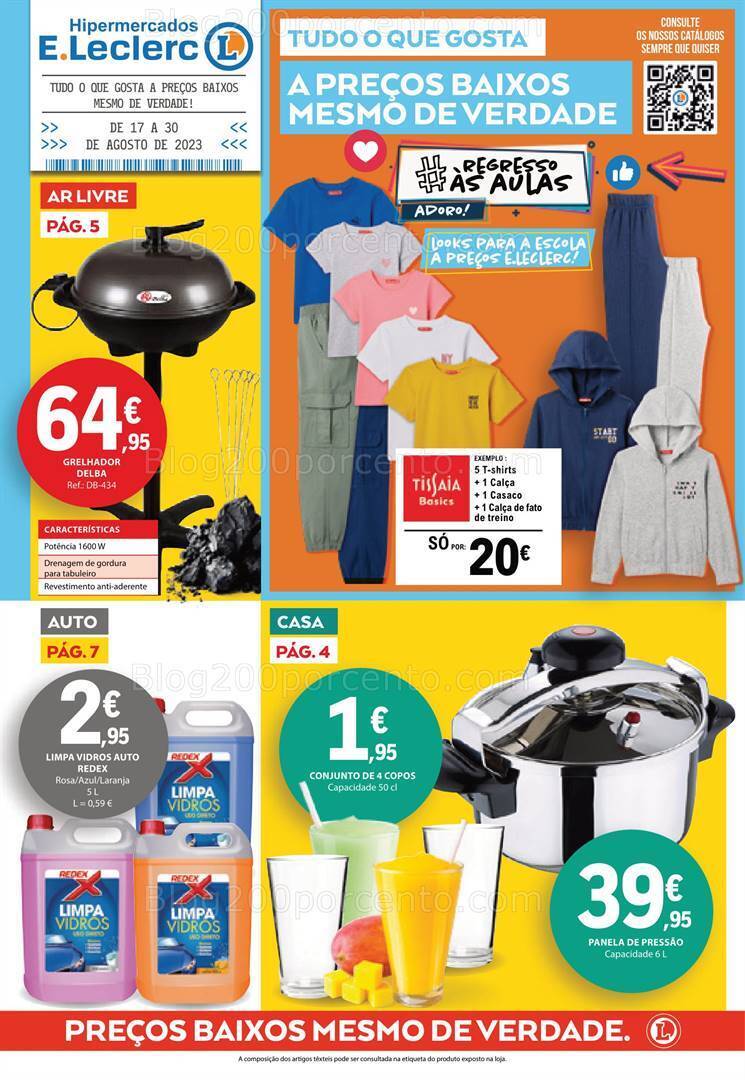 Antevisão Folheto E-LECLERC Bazar Promoções de 17 a 30 agosto