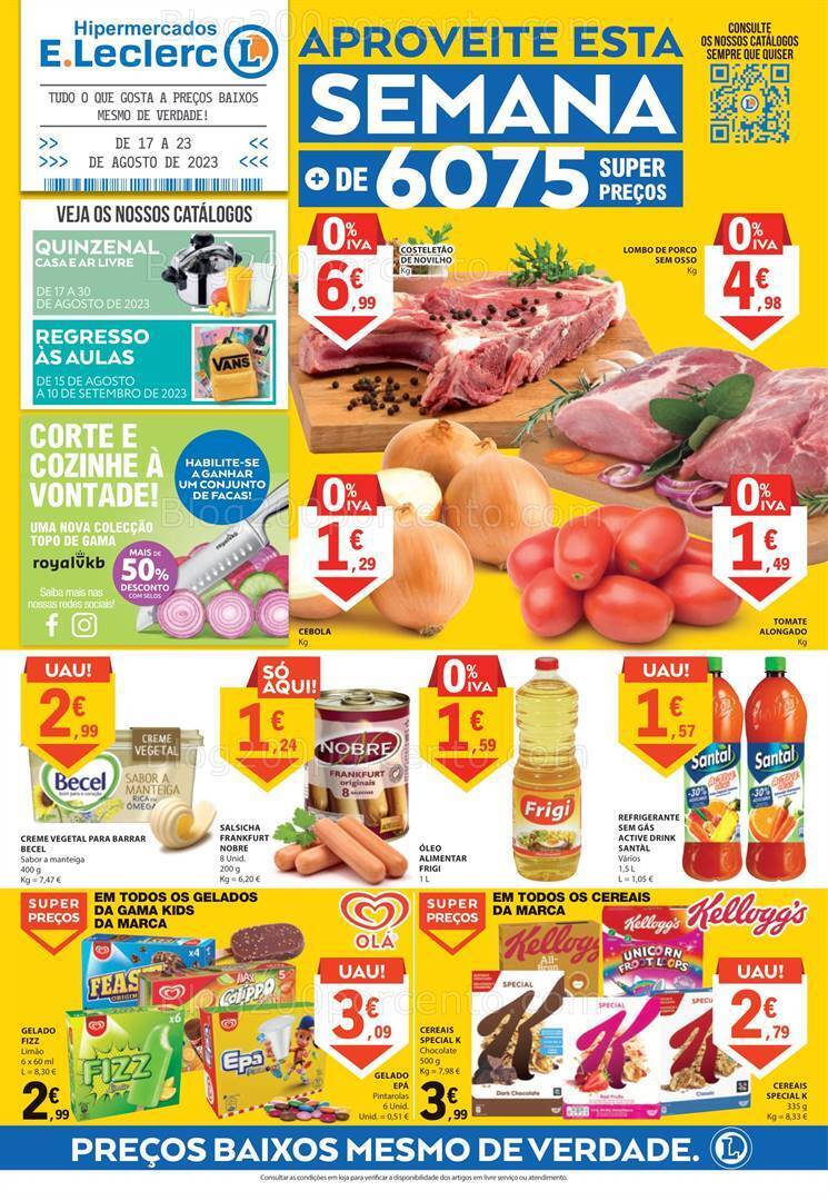 Antevisão Folheto E-LECLERC Promoções de 17 a 23 agosto