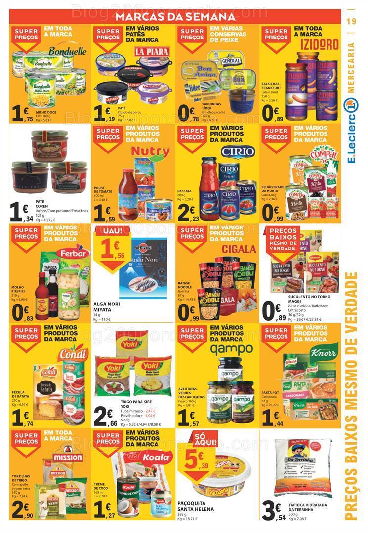 Antevisão Folheto E-LECLERC Promoções de 17 a 23 agosto