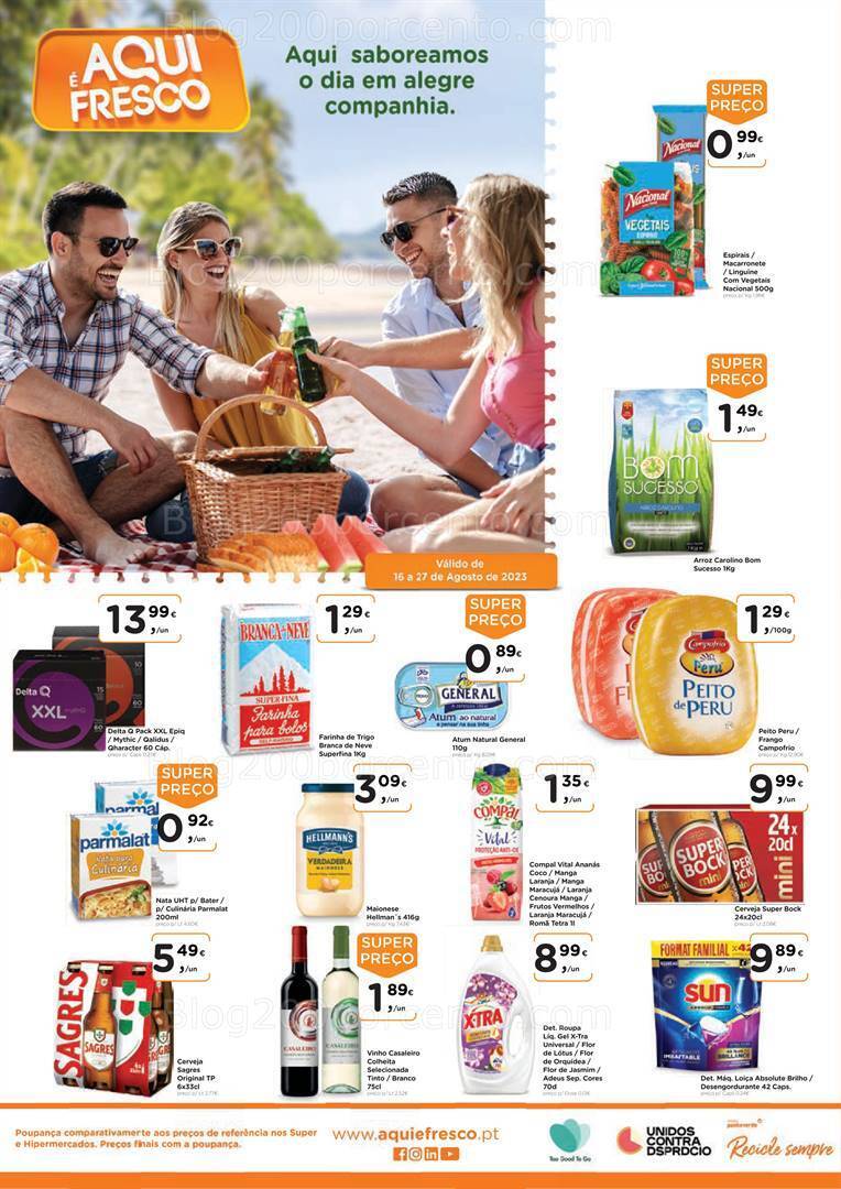 Antevisão Folheto AQUI É FRESCO Promoções de 16 a 27 agosto