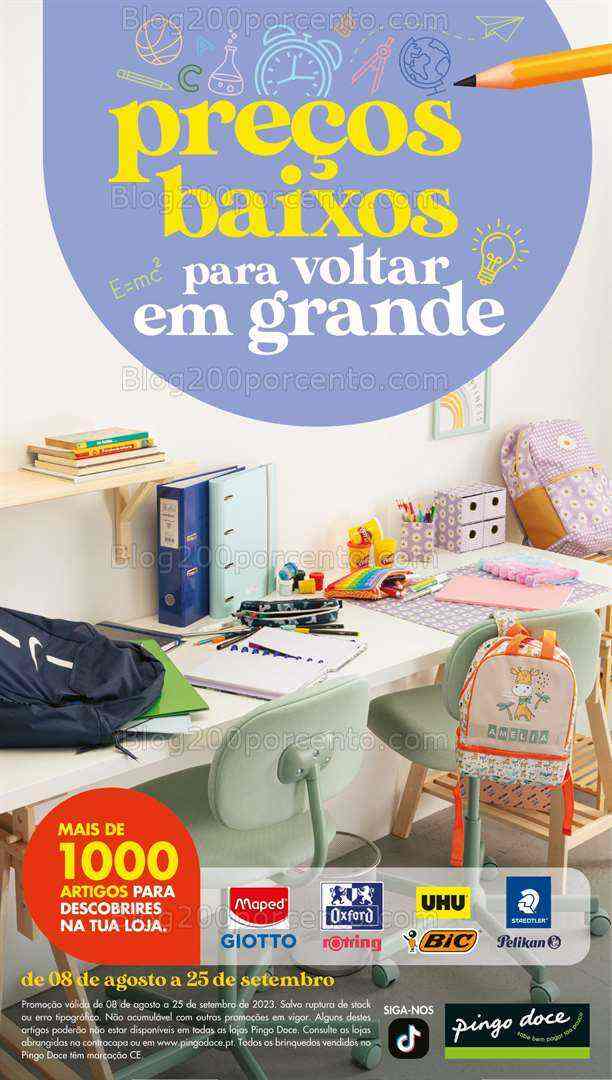 Antevisão Folheto PINGO DOCE Regresso às Aulas Promoções de 8 agosto a 25 setembro