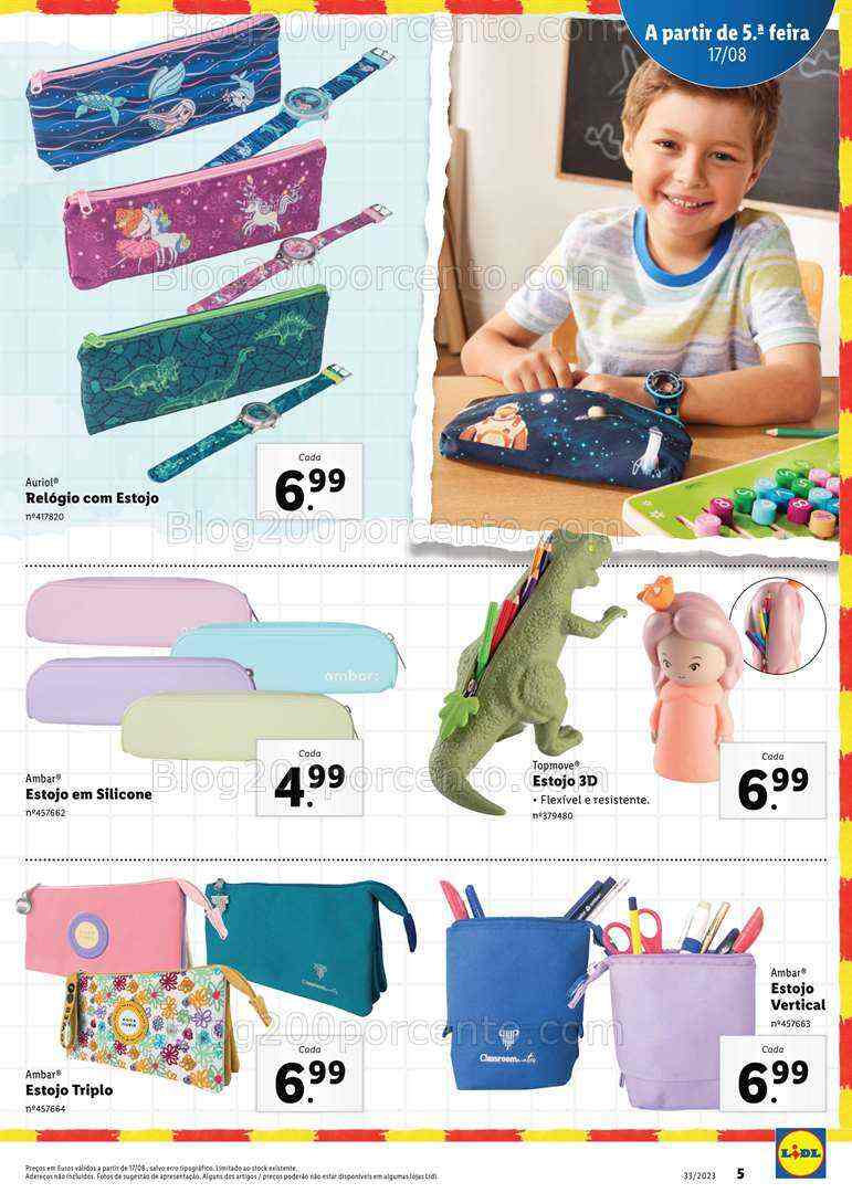 Antevisão Folheto LIDL Regresso às Aulas Promoções a partir de 17 agosto