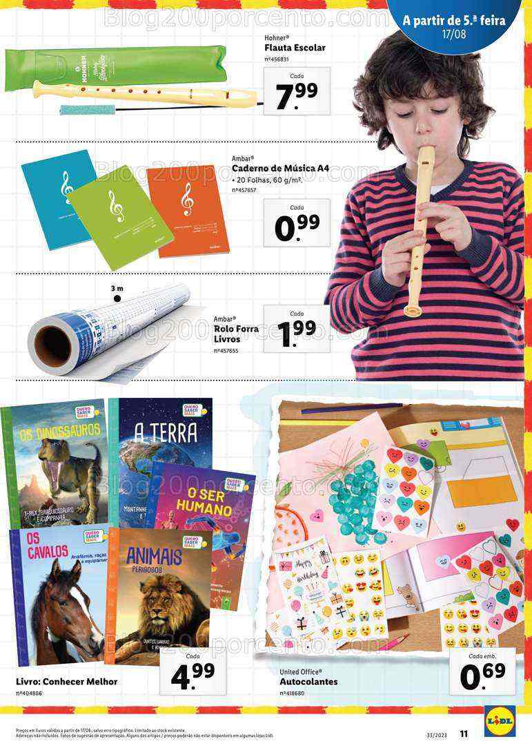 Antevisão Folheto LIDL Regresso às Aulas Promoções a partir de 17 agosto