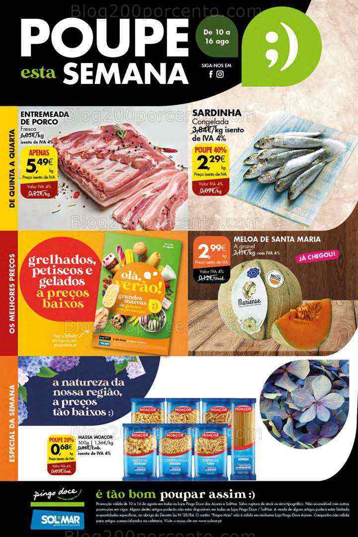 Antevisão Folheto PINGO DOCE Açores Promoções de 10 a 16 agosto