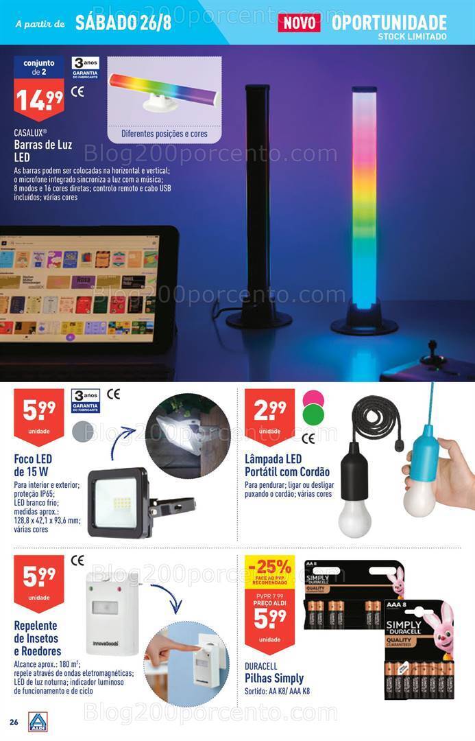 Antevisão Folheto ALDI Bazar Promoções a partir de 26 agosto