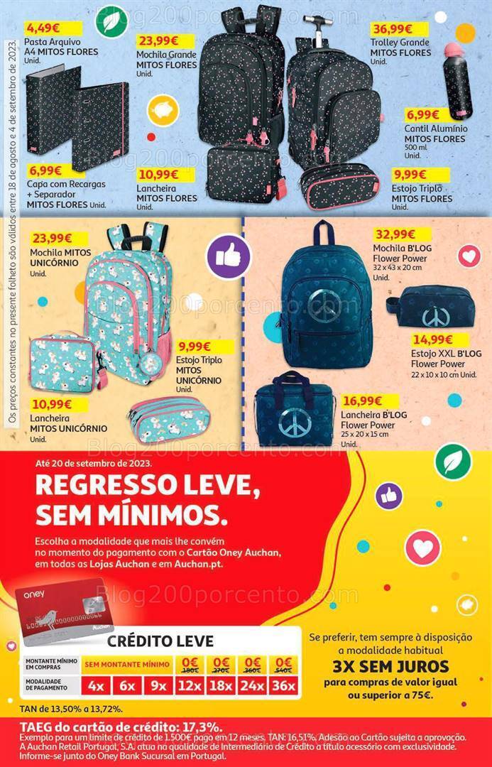 Antevisão Folheto AUCHAN Regresso às Aulas Promoções de 18 agosto a 4 setembro