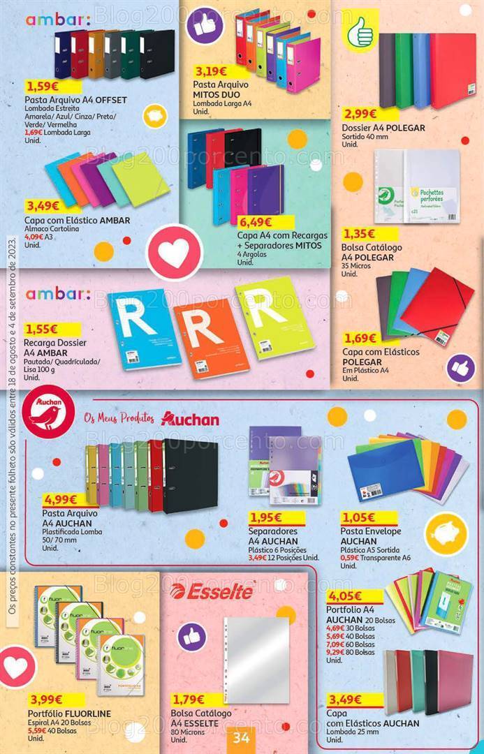 Antevisão Folheto AUCHAN Regresso às Aulas Promoções de 18 agosto a 4 setembro