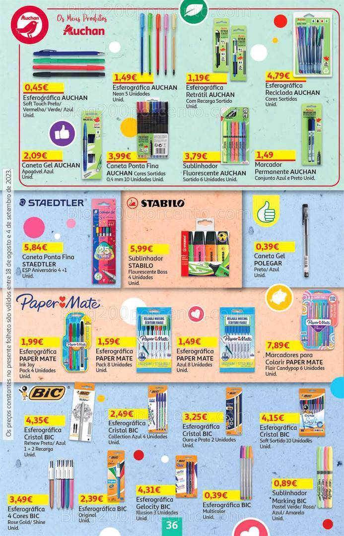 Antevisão Folheto AUCHAN Regresso às Aulas Promoções de 18 agosto a 4 setembro