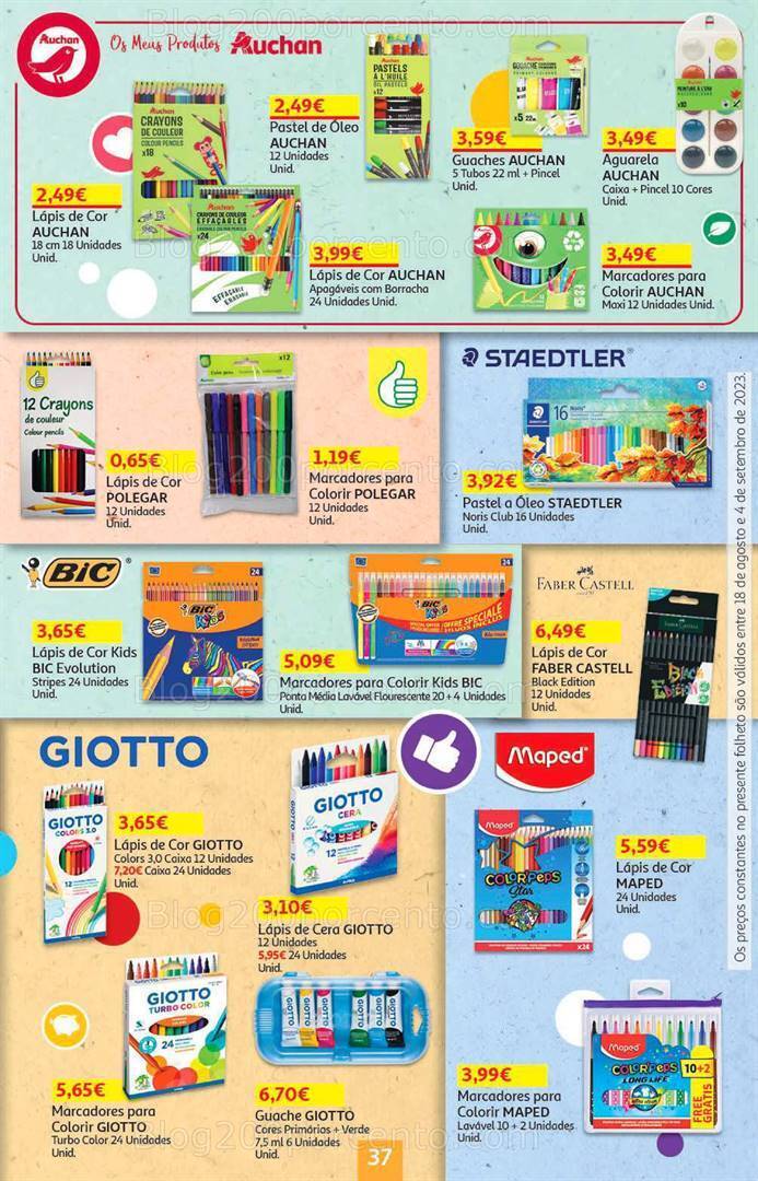 Antevisão Folheto AUCHAN Regresso às Aulas Promoções de 18 agosto a 4 setembro