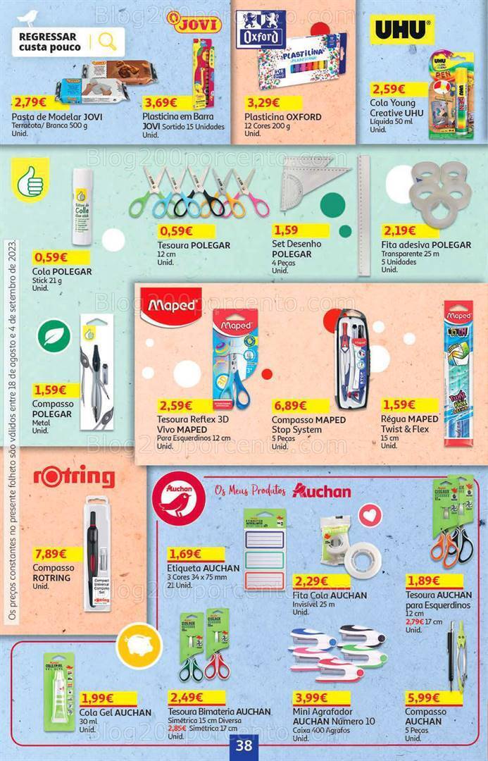 Antevisão Folheto AUCHAN Regresso às Aulas Promoções de 18 agosto a 4 setembro