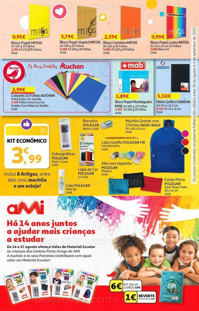 Antevisão Folheto AUCHAN Regresso às Aulas Promoções de 18 agosto a 4 setembro