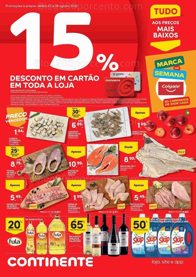 Antevisão Folheto CONTINENTE Promoções de 22 a 28 agosto