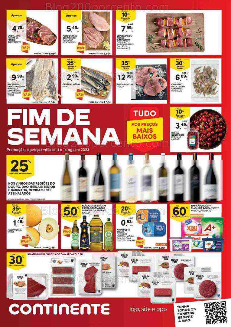 Antevisão Folheto CONTINENTE Promoções Fim de Semana - 11 a 14 agosto