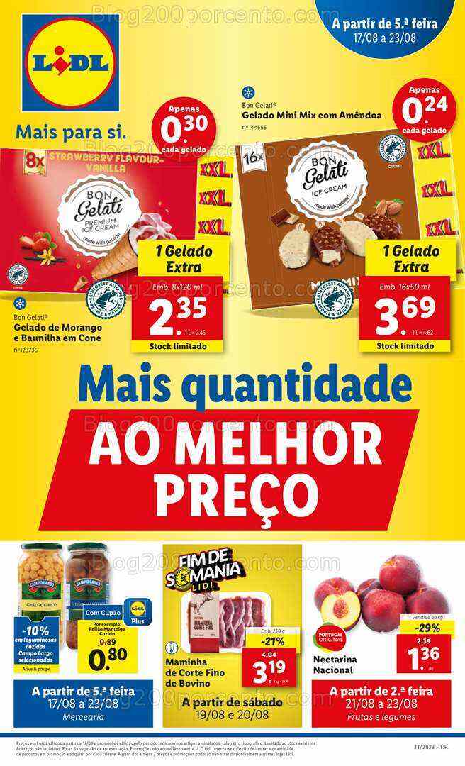 Antevisão Folheto LIDL Promoções de 17 a 23 agosto