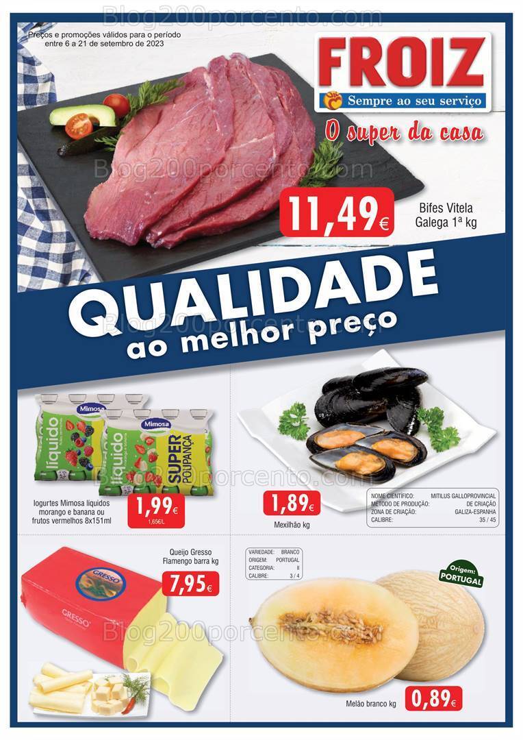Antevisão Folheto FROIZ Promoções de 6 a 21 setembro