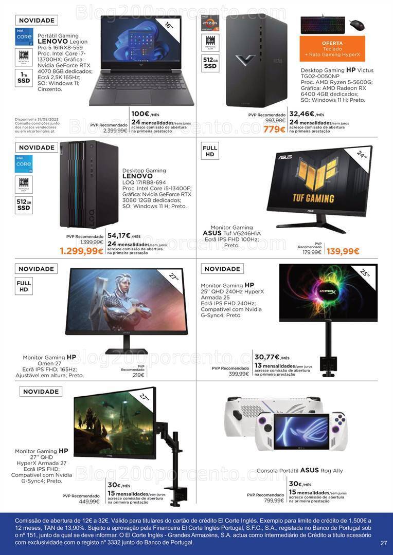 Antevisão Folheto EL CORTE INGLÉS Regresso às Aulas Promoções de 25 agosto a 17 setembro