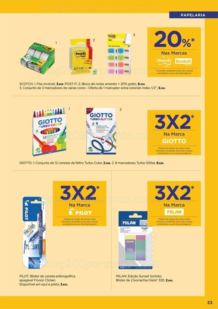 Antevisão Folheto EL CORTE INGLÉS Regresso às Aulas Promoções de 25 agosto a 17 setembro