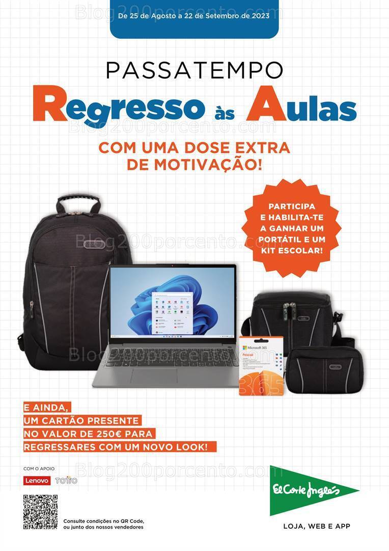 Antevisão Folheto EL CORTE INGLÉS Regresso às Aulas Promoções de 25 agosto a 17 setembro