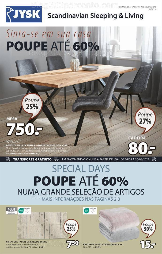 Antevisão Folheto JYSK Promoções de 24 agosto a 6 setembro