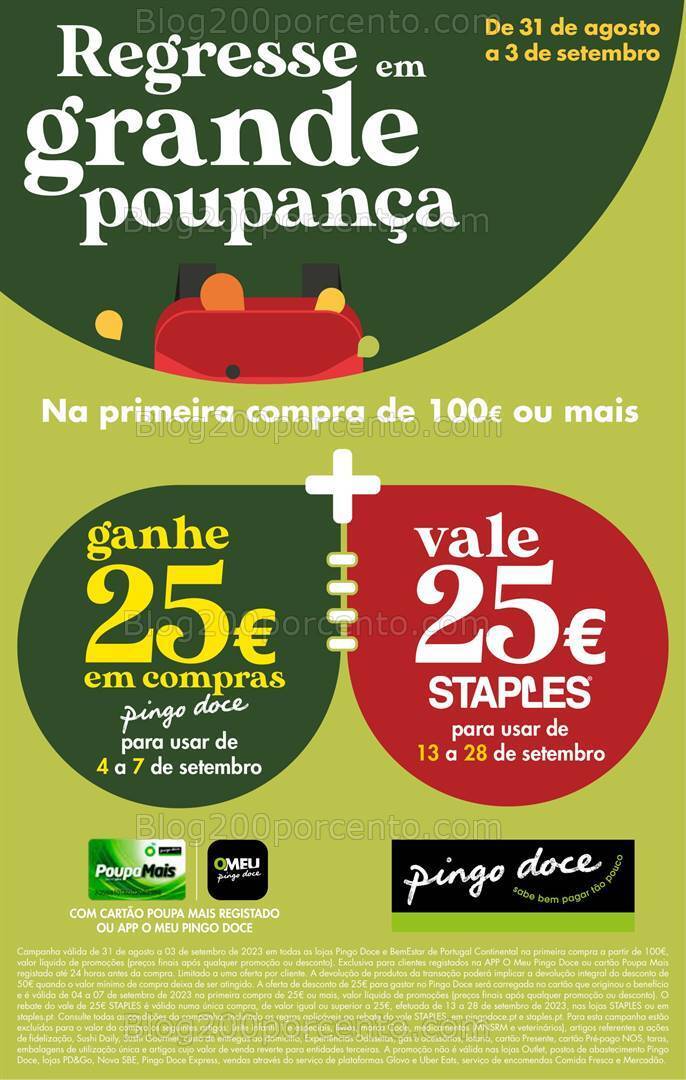 Antevisão Folheto PINGO DOCE Promoções Fim de Semana - 31 agosto a 3 setembro