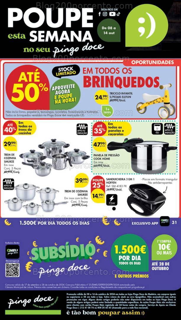 Antevisão Folheto PINGO DOCE Bazar Madeira Promoções de 8 a 14 outubro