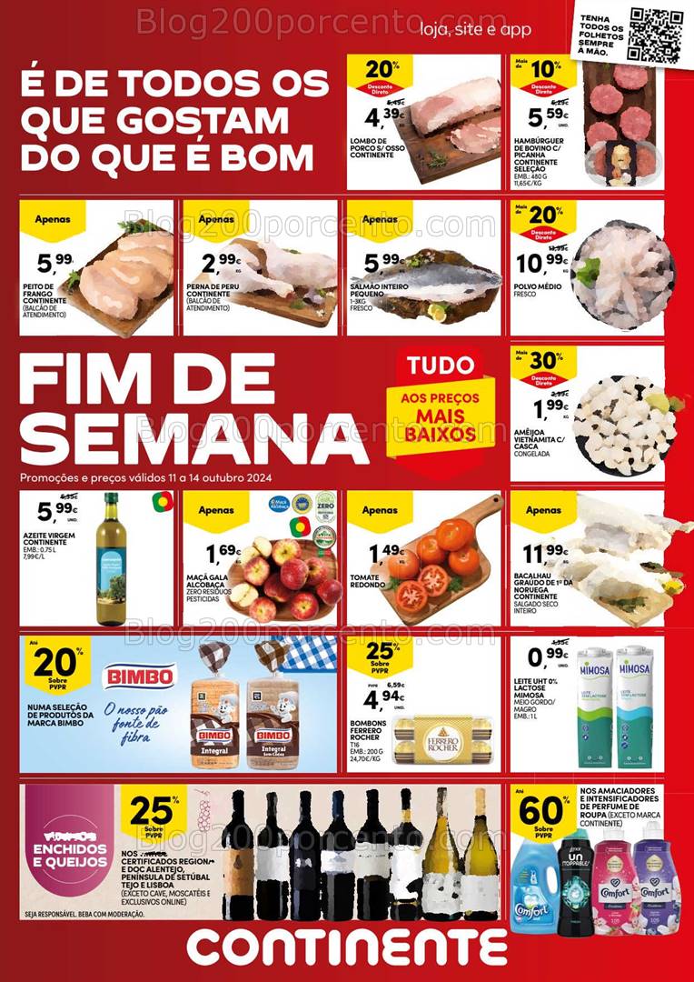 Antevisão Folheto CONTINENTE Promoções Fim de Semana - 11 a 14 outubro