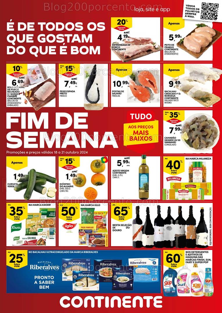 Antevisão Folheto CONTINENTE Promoções Fim de Semana - 18 a 21 outubro