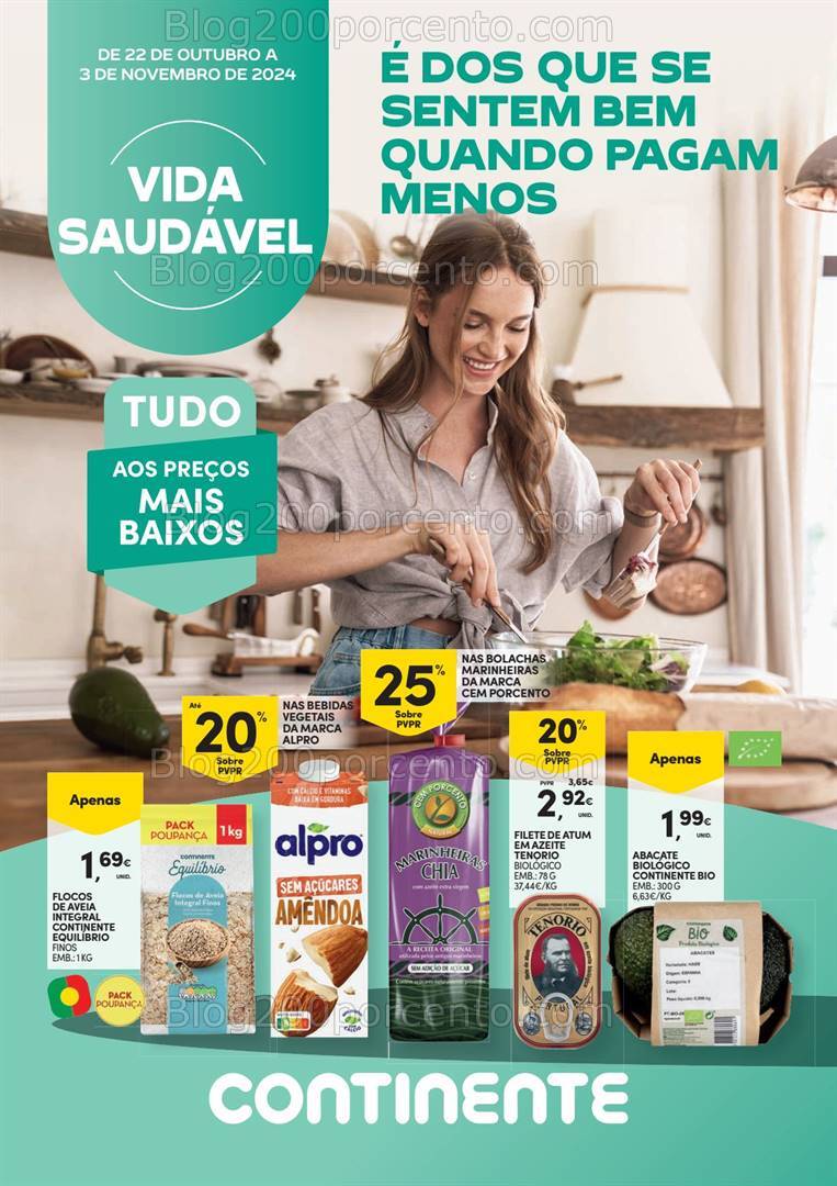 Antevisão Folheto CONTINENTE Vida Saudável Promoções de 22 outubro a 3 novembro
