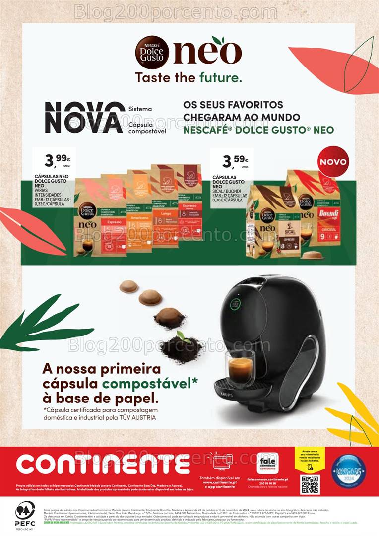 Antevisão Folheto CONTINENTE Modelo Bebidas Quentes Promoções de 22 outubro a 10 novembro