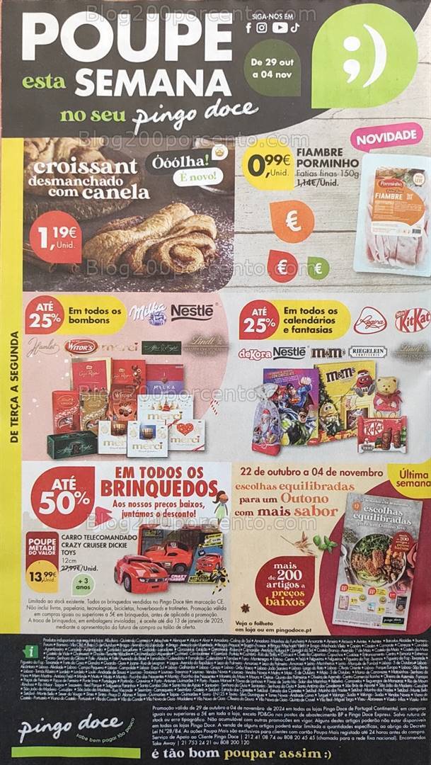 Antevisão Folheto PINGO DOCE Promoções de 29 outubro a 4 novembro