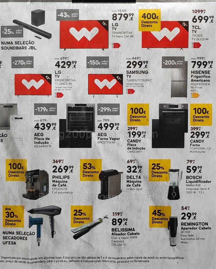 Antevisão Folheto WORTEN Black Friday Promoções de 1 a 4 novembro