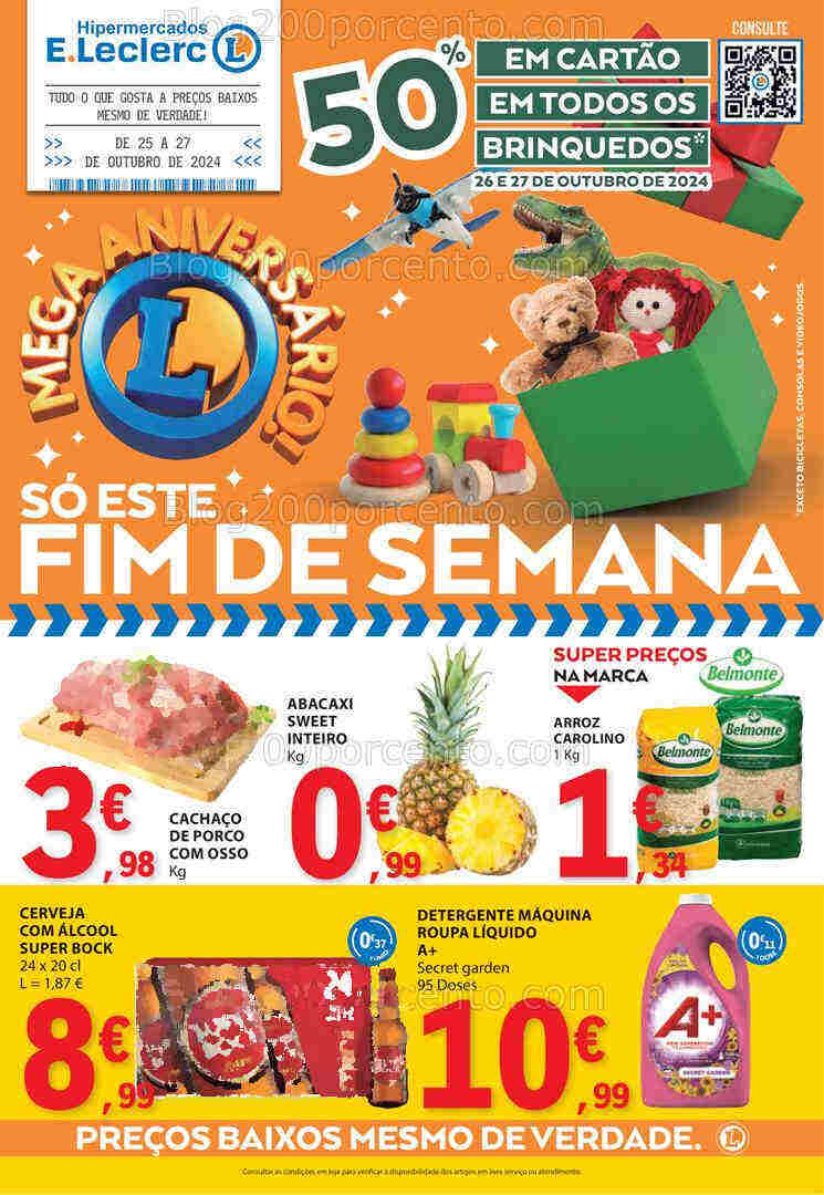 Antevisão Folheto E-LECLERC Promoções Fim de Semana - 25 a 27 outubro