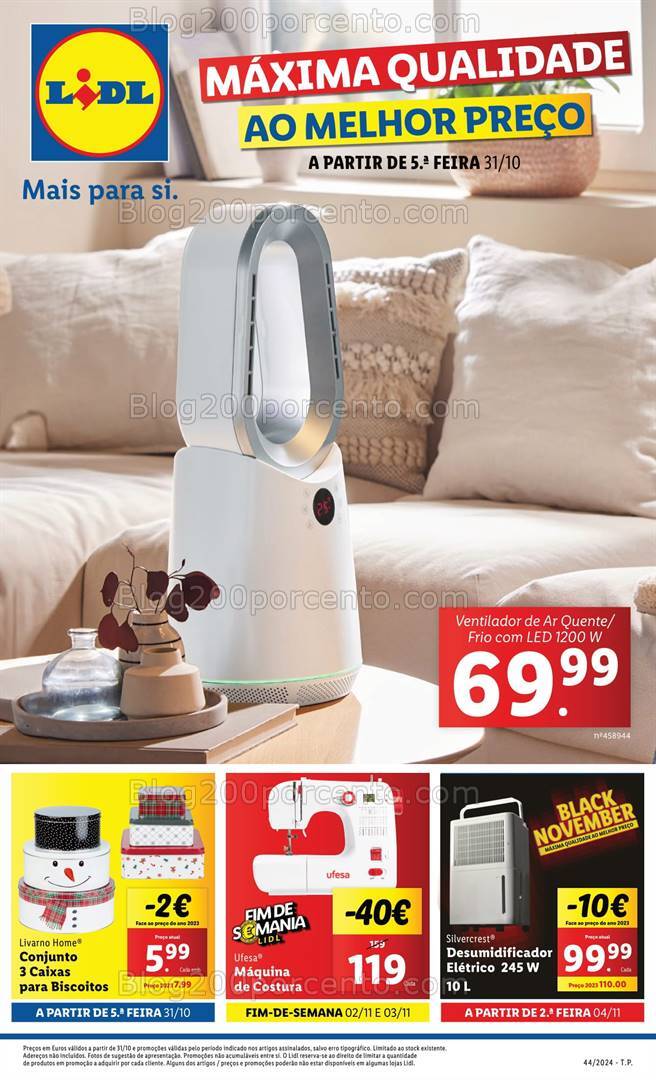 Antevisão Folheto LIDL Especial Aquecimento Promoções de 31 outubro a 6 novembro