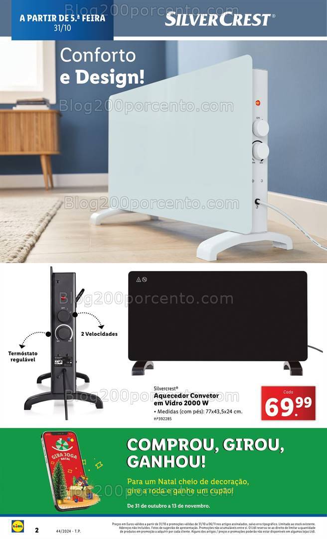 Antevisão Folheto LIDL Especial Aquecimento Promoções de 31 outubro a 6 novembro
